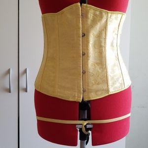 Golden yellow corset and underwear set